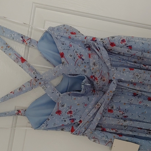 Lulus Powered Blue Flowered Dress - Picture 4 of 4